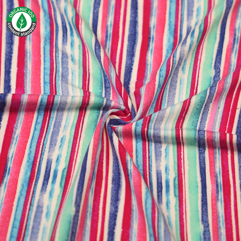 Organic bamboo/spandex printed jersey fabric